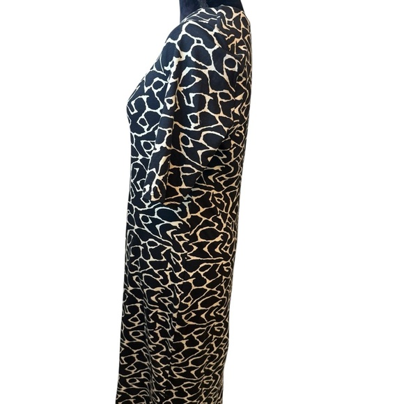 Peruvian Connection | Serengeti Sheath Black and Cream Midi Dress | Sz M - Picture 5 of 8